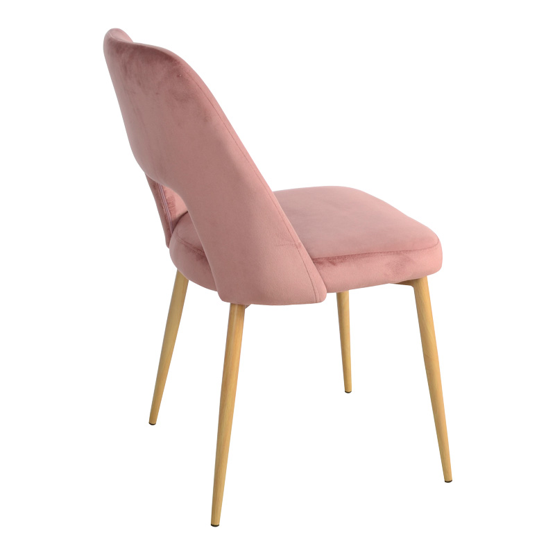 357-000020-1 Καρέκλα Murde pakoworld σάπιο μήλο βελούδο και μεταλλικά πόδια σε φυσική απόχρωση 48.5x61x89εκ - Image 1