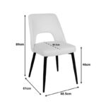 Καρέκλα Murde pakoworld σάπιο μήλο βελούδο και μεταλλικά πόδια σε φυσική απόχρωση 48.5x61x89εκ - Image 5