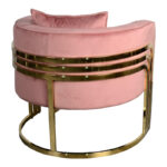 Πολυθρόνα Roblu pakoworld χρυσό μέταλλο και βελούδο σε απόχρωση σάπιο μήλο 72x77.4x70εκ - Image 2