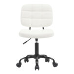 Καρέκλα γραφείου Sedia pakoworld pu σε λευκή απόχρωση 50x50x75-85εκ - Image 3