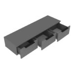 Κονσόλα με 3 συρτάρια Doha pakoworld σε ανθρακί απόχρωση 120x39x22cm - Image 2