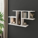 Ραφιέρα τοίχου Vertoura pakoworld σε λευκή απόχρωση 116x18.5x60cm