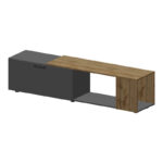 Σύνθετο σαλονιού Poelfy pakoworld σε ανθρακί-oak απόχρωση 170x37.5x42εκ - Image 2