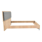 Κρεβάτι διπλό Monacol pakoworld σε φυσική με ανθρακί απόχρωση 160x200εκ - Image 2