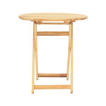 Τραπέζι Letna pakoworld πτυσσόμενο μασίφ ξύλο οξιάς σε φυσική απόχρωση Φ60x74.5εκ