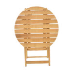 Τραπέζι Letna pakoworld πτυσσόμενο μασίφ ξύλο οξιάς σε φυσική απόχρωση Φ70x75εκ - Image 5