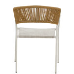 Πολυθρόνα αλουμινίου Glisten pakoworld στοιβαζόμενη λευκός σκελετός-textilene γκρι- pe rattan σε φυσική απόχρωση 58x56x82εκ - Image 4