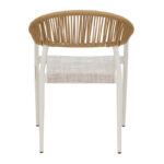 Πολυθρόνα αλουμινίου Elation pakoworld στοιβαζόμενη λευκός σκελετός-textilene γκρι και rattan σε φυσική απόχρωση 56x52x76εκ - Image 4