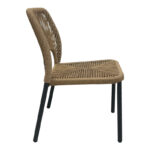 Καρέκλα αλουμινίου Norture pakoworld στοιβαζόμενη ανθρακί σκελετός-pe rattan σε φυσική απόχρωση 46.5x63x82εκ - Image 2