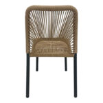 Καρέκλα αλουμινίου Norture pakoworld στοιβαζόμενη ανθρακί σκελετός-pe rattan σε φυσική απόχρωση 46.5x63x82εκ - Image 4