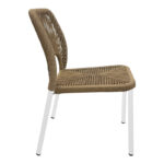 Καρέκλα αλουμινίου Norture pakoworld στοιβαζόμενη λευκός σκελετός-pe rattan σε φυσική απόχρωση 46.5x63x82εκ - Image 2