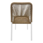 Καρέκλα αλουμινίου Norture pakoworld στοιβαζόμενη λευκός σκελετός-pe rattan σε φυσική απόχρωση 46.5x63x82εκ - Image 4