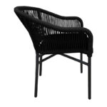 Πολυθρόνα αλουμινίου Legana pakoworld ανθρακί σκελετός- rattan 56x66x82εκ