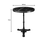 Τραπέζι μαρμάρινο Andeket pakoworld μαντέμι σε μαύρη-χρυσή απόχρωση Φ57x72εκ