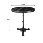 Τραπέζι μαρμάρινο Andeket pakoworld μαντέμι σε μαύρη-χρυσή απόχρωση Φ70x72εκ - Image 2