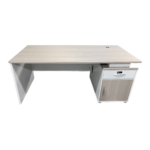 Γραφείο εργασίας Armadi με ντουλάπι pakoworld σε sonoma-λευκή απόχρωση 180x80x75εκ - Image 2