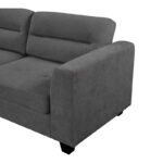 Γωνιακός καναπές δεξιά γωνία Camile pakoworld ύφασμα σε ανθρακί απόχρωση 270x174x95εκ - Image 3