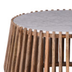 Τραπέζι σαλονιού Mable pakoworld mango ξύλο σε φυσική απόχρωση με επιφάνεια μαρμάρου Φ80x45εκ - Image 3