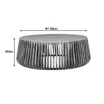 Τραπέζι σαλονιού Mable pakoworld mango ξύλο σε φυσική απόχρωση με επιφάνεια μαρμάρου Φ120x45εκ - Image 4