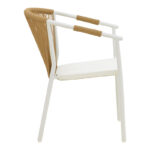 Πολυθρόνα στοιβαζόμενη Convince pakoworld αλουμίνιο λευκό σκελετό-textilene-pe rattan σε φυσική απόχρωση 56x63x82εκ - Image 3