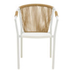 Πολυθρόνα στοιβαζόμενη Convince pakoworld αλουμίνιο λευκό σκελετό-textilene-pe rattan σε φυσική απόχρωση 56x63x82εκ - Image 4