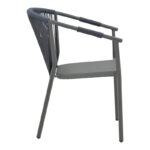 Πολυθρόνα στοιβαζόμενη Convince pakoworld γκρι αλουμίνιο-pe rattan ανθρακί-textilene σε γκρι απόχρωση 56x63x82εκ - Image 3