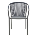 Πολυθρόνα στοιβαζόμενη Convince pakoworld γκρι αλουμίνιο-pe rattan ανθρακί-textilene σε γκρι απόχρωση 56x63x82εκ - Image 4