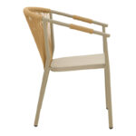 Πολυθρόνα στοιβαζόμενη Convince pakoworld αλουμίνιο με καφέ σκελετό-textilene-pe rattan 56x63x82εκ - Image 3