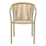 Πολυθρόνα στοιβαζόμενη Convince pakoworld αλουμίνιο με καφέ σκελετό-textilene-pe rattan 56x63x82εκ - Image 4