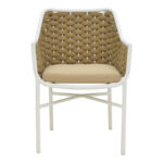Πολυθρόνα Ortegia pakoworld αλουμίνιο με λευκό σκελετό- χακί σχοινί 57x62x82εκ - Image 3