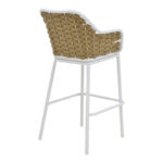 Σκαμπό μπαρ Zuki pakoworld αλουμίνιο με λευκό σκελετό-φυσικό σχοινί 55x54x109εκ - Image 2