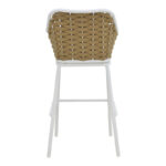 Σκαμπό μπαρ Zuki pakoworld αλουμίνιο με λευκό σκελετό-φυσικό σχοινί 55x54x109εκ - Image 5