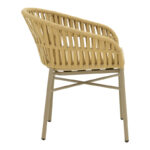 Πολυθρόνα Frama pakoworld αλουμίνιο-pe σχοινί σε καφε απόχρωση και μαξιλάρι 57x60x78εκ - Image 3