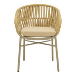 Πολυθρόνα Frama pakoworld αλουμίνιο-pe σχοινί σε καφε απόχρωση και μαξιλάρι 57x60x78εκ - Image 4