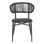 Καρέκλα στοιβαζόμενη Agus pakoworld αλουμίνιο-pe rattan σε μαύρη απόχρωση 55x63x77εκ - Image 3