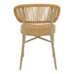 Καρέκλα στοιβαζόμενη Agus pakoworld αλουμίνιο καφέ-pe rattan σε φυσική απόχρωση 55x63x77εκ - Image 4