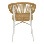 Καρέκλα στοιβαζόμενη Agus pakoworld αλουμίνιο σε λευκό- pe rattan σε φυσική απόχρωση 55x63x77εκ - Image 5