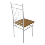 Τραπεζαρία Reforia pakoworld σετ 5τμχ mdf σε φυσική απόχρωση με λευκά μεταλλικά πόδια 110x60x74εκ - Image 4