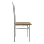 Τραπεζαρία Reforia pakoworld σετ 5τμχ mdf σε φυσική απόχρωση με λευκά μεταλλικά πόδια 110x60x74εκ - Image 5