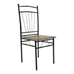 Τραπεζαρία Reforia pakoworld σετ 5τμχ mdf σε γκρι απόχρωση με μαύρα μεταλλικά πόδια 110x60x74εκ - Image 2