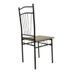 Τραπεζαρία Reforia pakoworld σετ 5τμχ mdf σε γκρι απόχρωση με μαύρα μεταλλικά πόδια 110x60x74εκ - Image 3