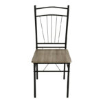 Τραπεζαρία Reforia pakoworld σετ 5τμχ mdf σε γκρι απόχρωση με μαύρα μεταλλικά πόδια 110x60x74εκ - Image 5