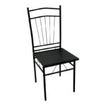 Τραπεζαρία Reforia pakoworld σετ 5τμχ mdf σε μαύρη απόχρωση με μαύρα μεταλλικά πόδια 110x60x74εκ - Image 3