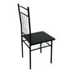 Τραπεζαρία Reforia pakoworld σετ 5τμχ mdf σε μαύρη απόχρωση με μαύρα μεταλλικά πόδια 110x60x74εκ - Image 4