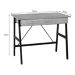 Γραφείο εργασίας Lione pakoworld με συρτάρια σε oak απόχρωση με πόδι μαύρο μέταλλο 90x50x75εκ - Image 5