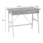 Γραφείο εργασίας Lione pakoworld με συρτάρια σε oak απόχρωση με πόδι λευκό μέταλλο 90x50x75εκ - Image 5