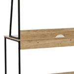 Γραφείο εργασίας Herbey pakoworld με ράφια σε oak απόχρωση με πόδι μαύρο μέταλλο 100x48x139εκ - Image 4