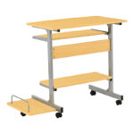 Γραφείο υπολογιστή Veronce pakoworld σε φυσική απόχρωση με μεταλλικό σκελετό 89x47x71εκ - Image 2