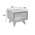 Κομοδίνο Emira pakoworld μασίφ ακακίας σε φυσική απόχρωση 40x40x35εκ