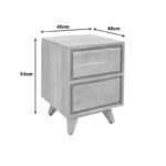 Κομοδίνο Emira pakoworld μασίφ ακακίας σε φυσική απόχρωση 40x40x54εκ